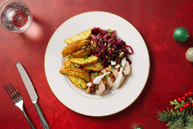 Schnelles Schweinefilet mit Rotkohl