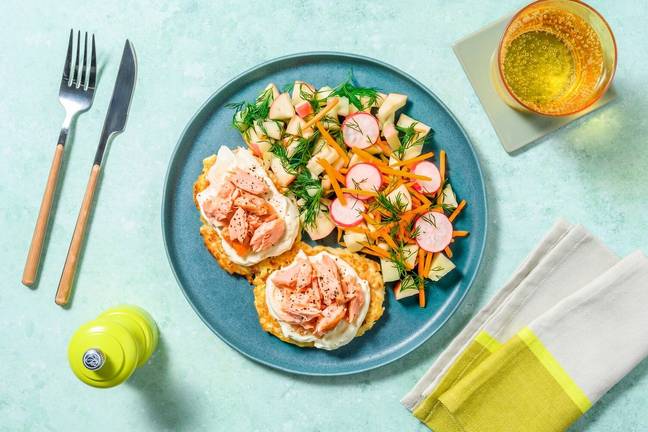 Heißgeräucherter Lachs auf Kartoffelrösti