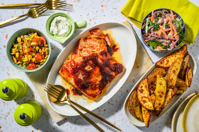 Festlig BBQ-lax och ranchdressing