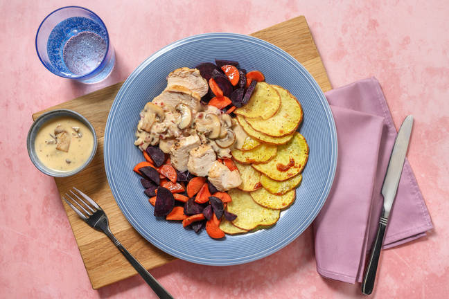 Filet de poulet en sauce crémeuse à la moutarde