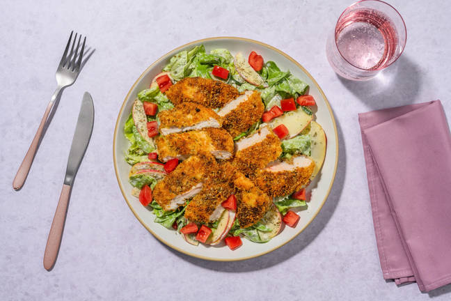 Smokey Crumbed Chicken & Apple Cos Salad
