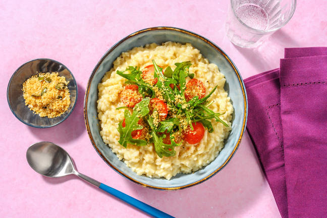 Krämig risotto med två slags ost