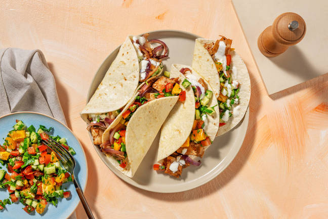 Minikebab med plantebaserte kyllingbiter