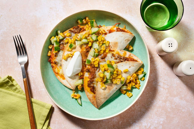 Cheesy Louisiana Beef Quesadillas