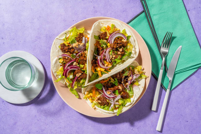 Quick Sticky Garlic Beef Tacos