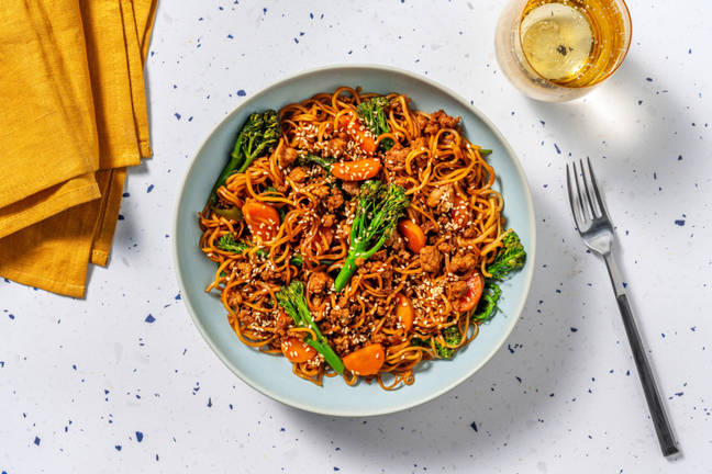 Honey Sesame Beef and Pork Stir-Fry