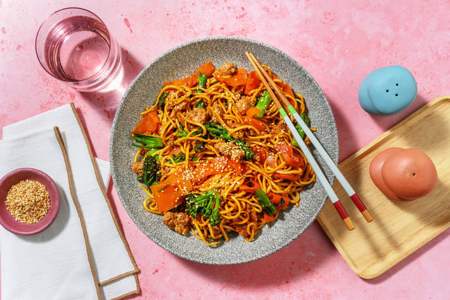Honey Sesame Pork Noodle Stir-Fry