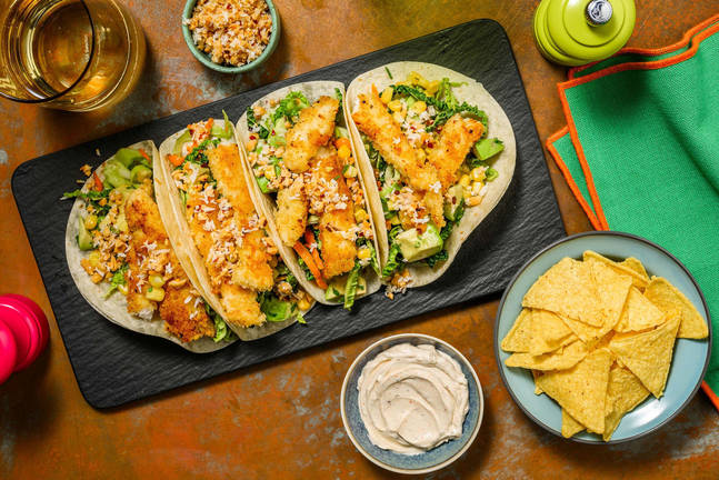 Karibiskinspirerade krispiga fisktacos