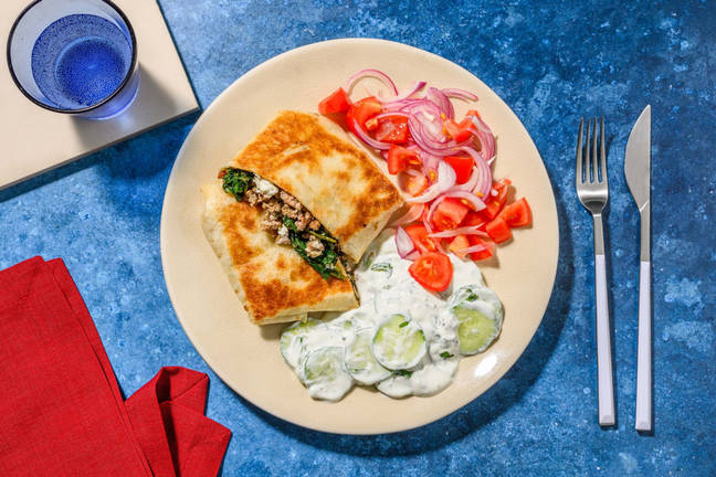 Turkiska ”gözleme” på blandfärs