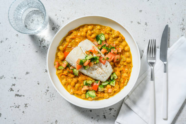 Indisk-inspirerad pannstekt vit fisk