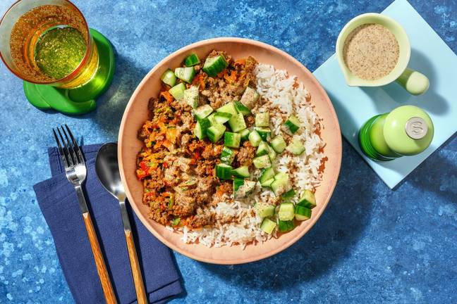 Vietnamesisk nötfärs- och grönsaksbowl
