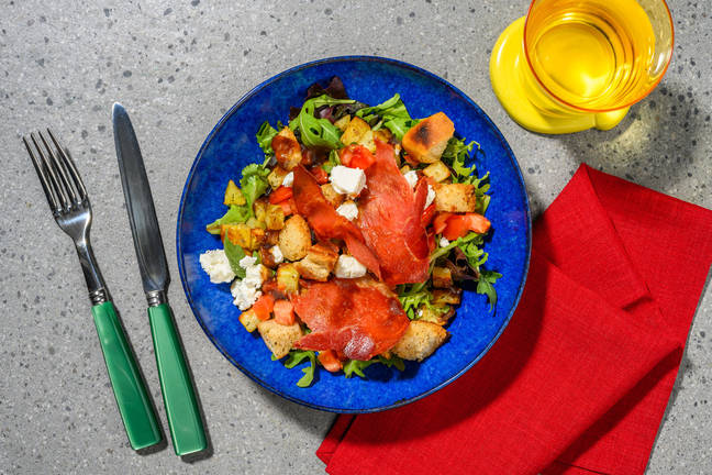 Fig Jam and Serrano Ham Panzanella Salad