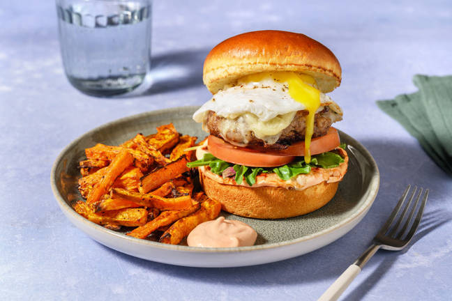 Cheesy Beef Burger & Kūmara Fries