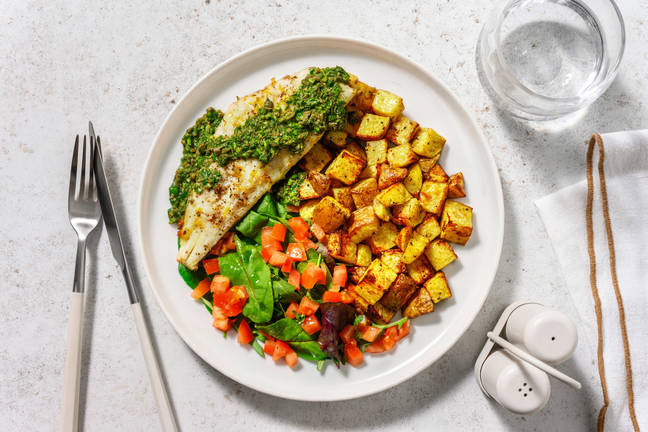 Zesty Baked Basa and Homemade Salsa Verde