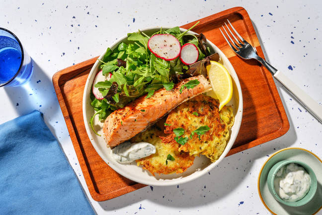 Pan-Seared Salmon & Herby Potato Rosti