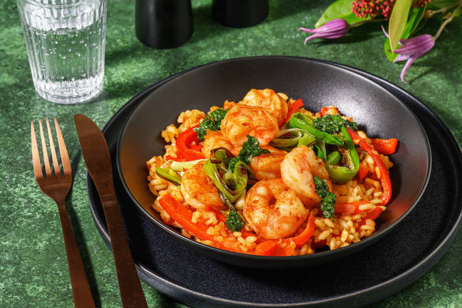Spansk kongereje- og chorizo 'paella'