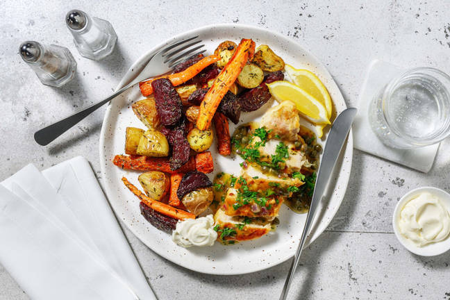 Kalkoenpiccata met geroosterde krieltjes