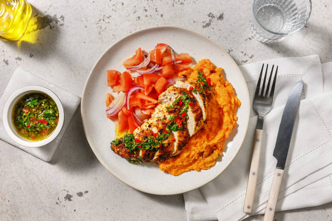 Stegt kyllingebryst og chimichurri 