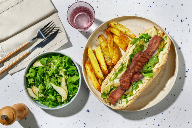 Franskinspirerad baconbaguette