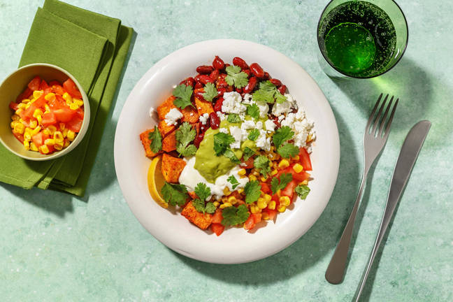 Mexican Bean & Roasted Sweet Potato Bowl