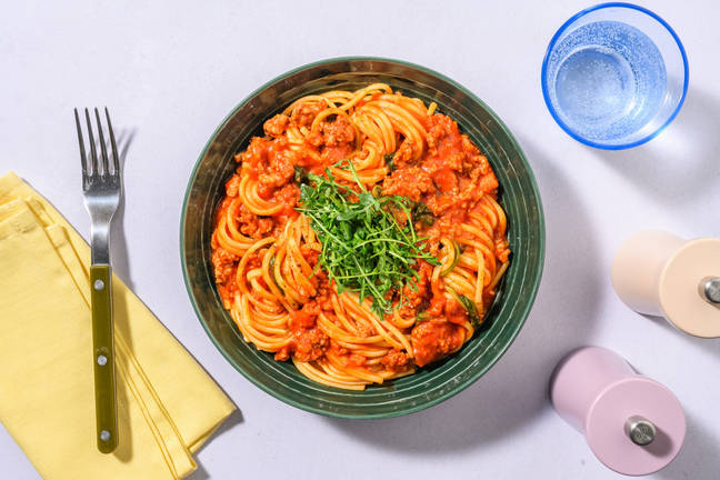 Easy Peasy Beef and Veggie 'Nduja Bolognese