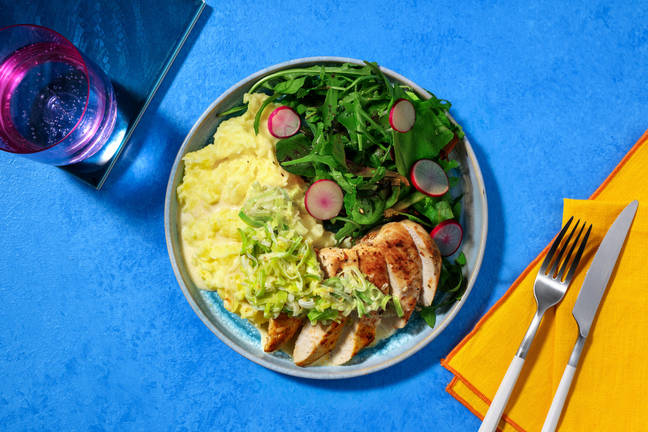 Örtkryddad kyckling och rotfruktsmos