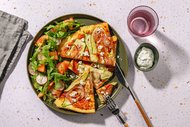 Vegopizza och salladsost