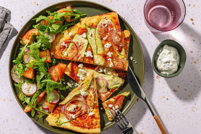 Vegopizza och salladsost