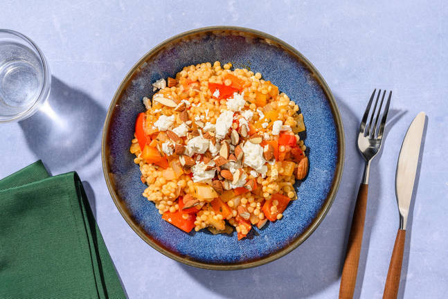 Couscous perlato alle spezie stile Libano e Feta Dop