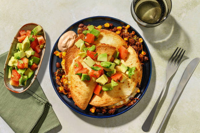 Mexican Black Bean & Corn Quesadillas