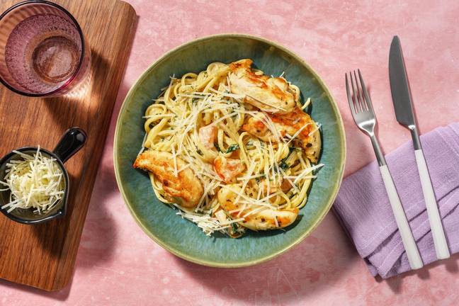 Poulet tetrazzini et linguines
