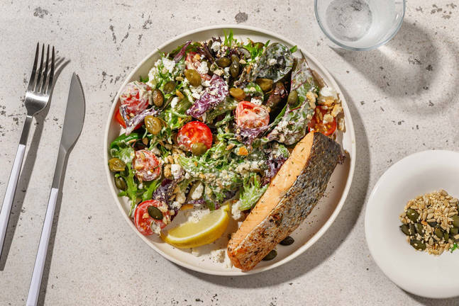 Smart Dill-Caper Ranch Salmon Salad