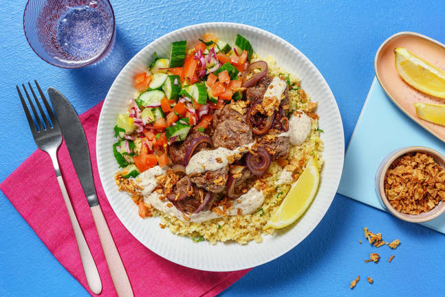 Grilled Beef Kibbeh Bowls