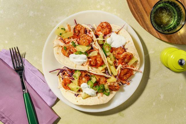 Tacos de crevettes grillées aux épices mexicaines
