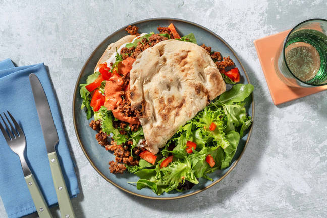 SuperQuick Balkan-Inspired Beef Wraps