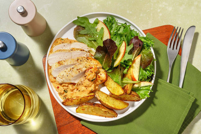 Stegt kylling i soltørret tomatsauce