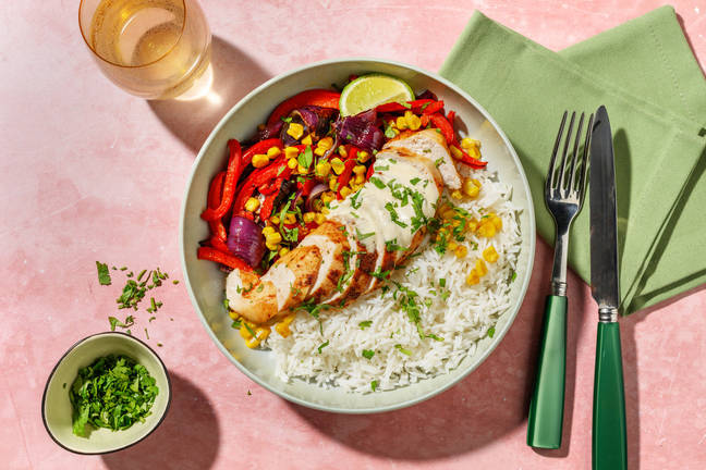 Meksikansk fajita-kyllingbowl