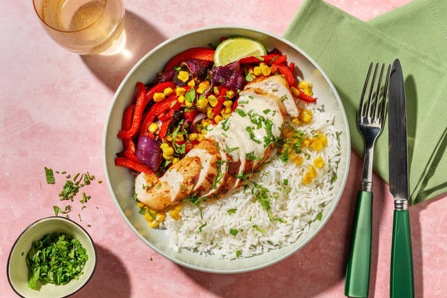 Mexicansk fajita-kyllingebowl