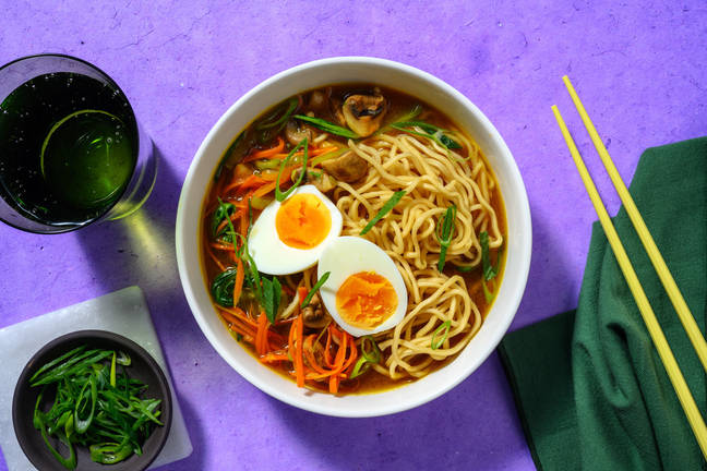 Shroomami Noodle Soup with a Jammy Egg