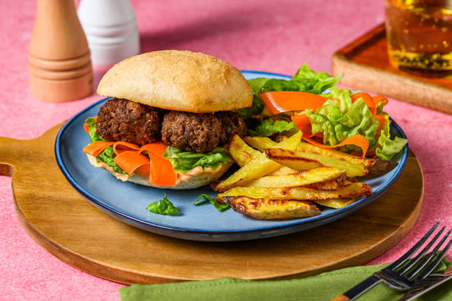 Thai Style Pork Meatball Sandwich