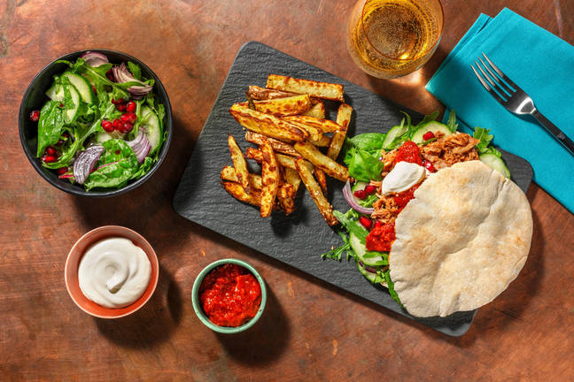 Krydret pulled pork-pita
