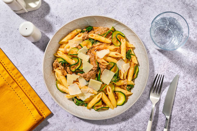 Creamy Tomato Beef Brisket Penne