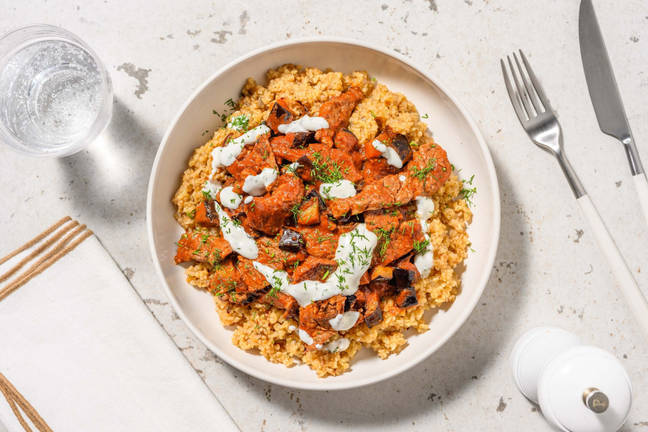 Émincés de steak et sauce au yaourt à l'aneth