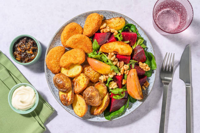 No-Chicken Nuggets with Beetroot Salad