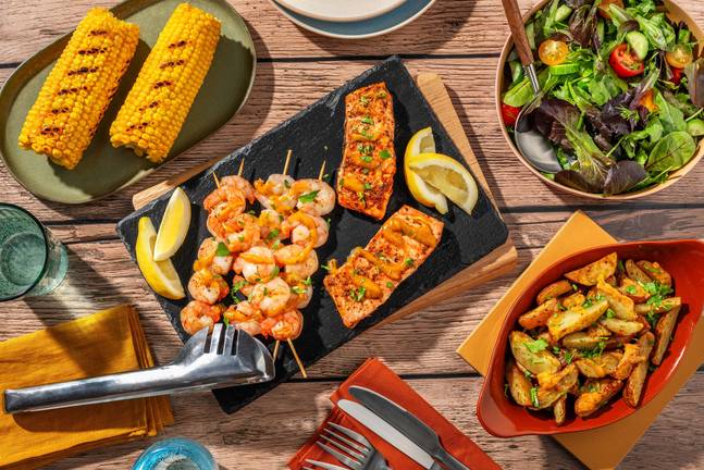 Grilled Salmon and Shrimp 