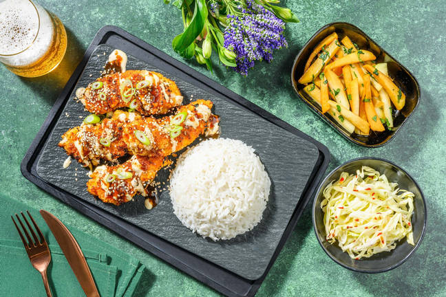 Sprø koreansk kylling og jasminris