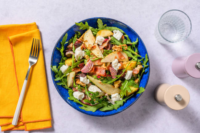 Bacon- og geitostsalat