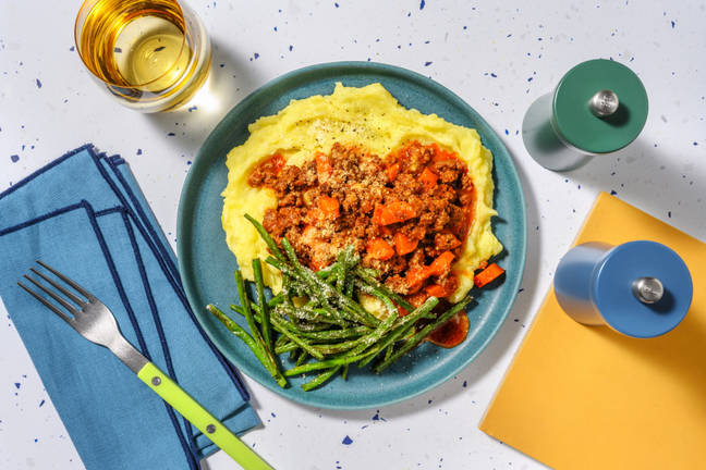 Speedy Beef, Pork and Red Wine Open Pie