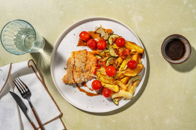 Merluza con panko y mayonesa de pimentón