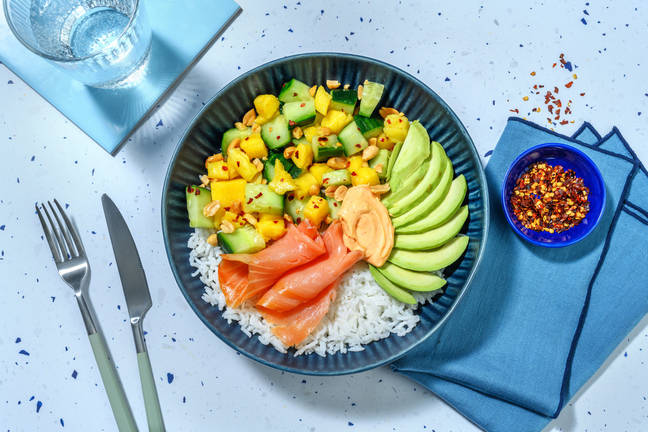 Pokebowl og røkelaks